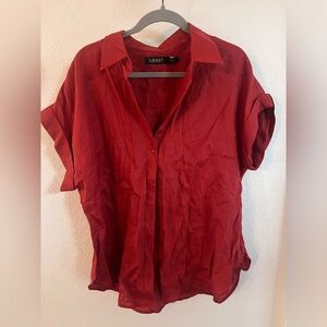 Ralph Lauren red button up size 1x